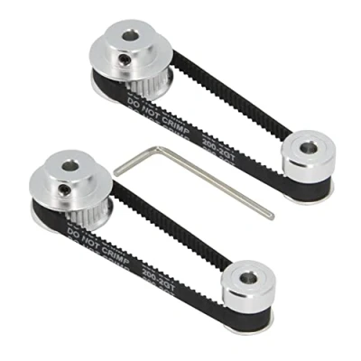 Immagine di Zeberoxyz Set di 2 pezzi GT2 ruota sincrona 20 e 36 denti 5 mm foro puleggia dentata in alluminio con lunghezza 200 larghezza 6 cinghia (20 36T 5B 6)