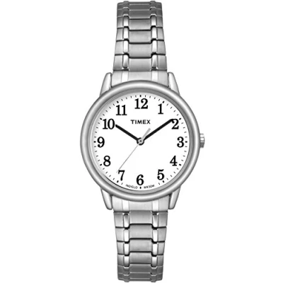 Immagine di Timex Easy Reader 30 mm da Donna con quadrante Bianco e Cinturino in Acciaio Inossidabile Color Argento TW2U40400