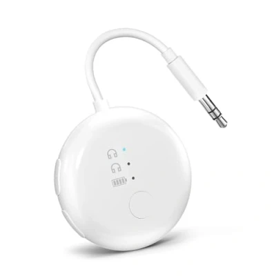 Immagine di Avantree SoundJet R1 [2024] Adattatore Bluetooth per Aereo AirPods e Cuffie, Trasmettitore Audio Wireless Viaggi Voli, Bassa Latenza, 20 ore di Durata, Perfetto Palestra, TV, Tablet