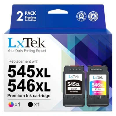 Immagine di LxTek PG 545XL CL 546XL Cartucce d&#039;inchiostro Sostituzione per Canon Alta Capacità Pixma MX490 MX495 IP2850 IP2840 MG2455 MG2550 MG2555 MG2950 TS205 TS3150 (Nero Colore, 2 Pack)