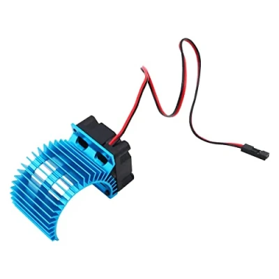 Immagine di WANGCL Sky Blue Dissipatore di calore del Motore RC con ventola raffreddamento per 540 550 Brush 3650 3660 brushless Car Crawler Spina JST