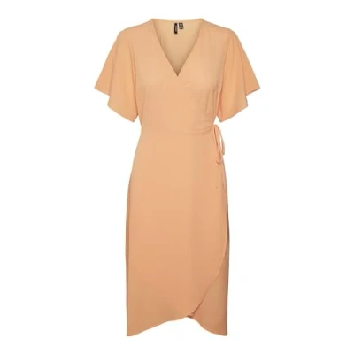 Immagine di Vero Moda Vmsaki SS Vitello Wrap Dress Ga Noos Vestito, Finto Arancione, M Donna