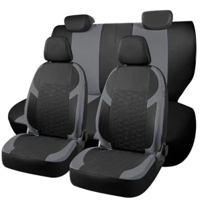 Immagine di Chifeng coprisedili auto per Dacia Duster Jogger Logan Stepway Sandero Set completo di in poliestere (grigio)