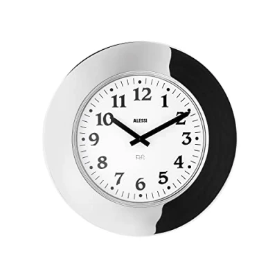 Immagine di Alessi Orologio da parete &quot;Momento&quot; in acciaio inossidabile, Movimento al quarzo, Argento