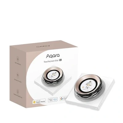 Immagine di Aqara Interruttore Rotativo Touchscreen V1 EU, 2 Elettrici e 6 Wireless Interruttori, Controllo ON/OFF Regolazione Fine, 18 Dispositivi Supportati, Supporta Apple Home, Alexa, Google