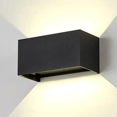 Immagine di Dr.lazy 20W Lampada da Parete per Interni/Esterno LED Moderno, Applique Muro in Alluminio Angolo,Lampada su e Giù Regolabile Design Angolo IP65 Impermeabile (Nero/Bianco Naturale)