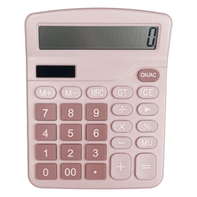 Immagine di Gvolatee Calcolatrice, Calcolatrice da Tavolo per Ufficio con Display LCD 12 Cifre, Pulsanti Grandi, Tascabile Funzione Standard e Scuola, Rosa
