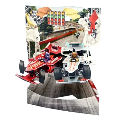 Immagine di SANTORO Biglietto a Dondolo, D&#039;Auguri Pop Up 3D Auto Da Corsa F1 Per Lui, Bambini, Uomini, Ragazzi Formula 1 Compleanno, Festa Del Papà