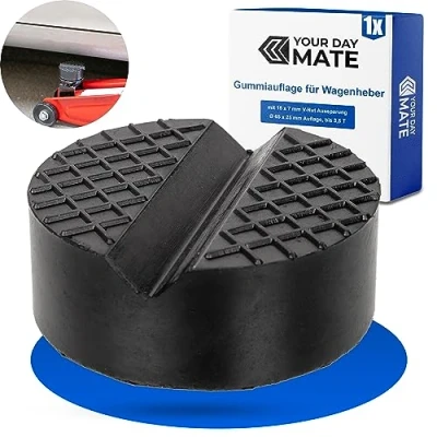 Immagine di supporto universale in gomma, a parallelepipedo per martinetto, 65 x 25 mm con taglio V 15 7 mm, tutte le auto fino 3.5 tonnellate, blocchetto antiscivolo cric di manovra