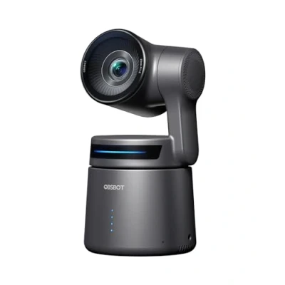 Immagine di OBSBOT Tail Air Streaming Camera 4K, Telecamera PTZ con Tracciamento AI, App Intelligente, Controllo Gesti, HDMI/USB C/Senza Fili, Videocamera per Vlogging, Riprese, Gioco, Chiesa, Culto, Sport