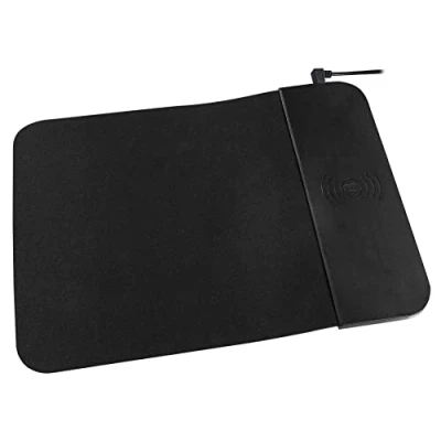 Immagine di Maxtrack tappetino per mouse wireless MP10L con caricatore Qi stazione di ricarica induttiva, senza fili, in una comoda superficie schiuma
