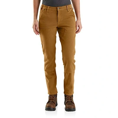 Immagine di Carhartt Pantaloni Da Lavoro Rugged Flex In Twill Con Doppio Tessuto Sul Davanti, Relaxed Fit, Donna, Marrone (Marrone Carhartt), W14