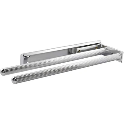 Immagine di OBF Grimme Pluto Portasciugamani allungabile a 2 Bracci per la Cucina, ET, Alluminio Cromato Lucido, Cromo anodizzato, Länge 442 mm