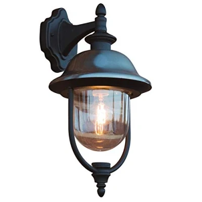 Immagine di Konstsmide 7240 000 Parma Lampada da Parete, BxPxH 24x29x46 cm, 1 x 75 W, IP43, in Acciaio Inox