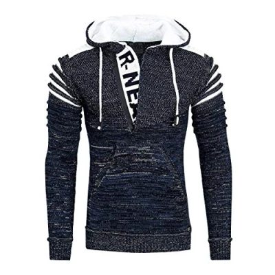 Immagine di Rusty Neal Felpa da uomo con cappuccio, elasticizzata, a maglia, effetto 343 Blu marino S