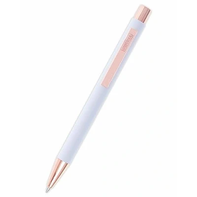 Immagine di Online penna a sfera Soft Metal in alluminio, intercambiabile, inchiostro nero, bianco con effetto softtouch, clip metallo oro rosa