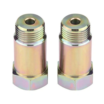 Immagine di 2Pcs Universale O2 Sensore di ossigeno Distanziale Adattatore Extender Adattatore, Tappi giallo per sistemi scarico, 45mm M18x1.5