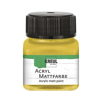 Immagine di Kreul 75230 Vernice acrilica Opaca, Oro in Barattolo da 20 ml, a Base d&#039;Acqua dalla Copertura cremosa, ad Asciugatura Rapida, Adatta Molte superfici Diverse, Gold, unità