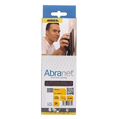 Immagine di Mirka Abranet strisce di levigatura a rete 70x198 mm strappo / grana 240 10 pz per levigare legno, stucco, vernice, plastica AE150F1025