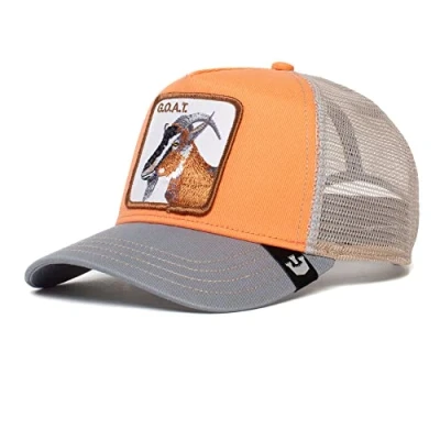 Immagine di Goorin Bros., The Farm Cappello trucker unisex, regolabile con chiusura a scatto, corallo (motivo G.O.A.T.), Taglia unica, unica
