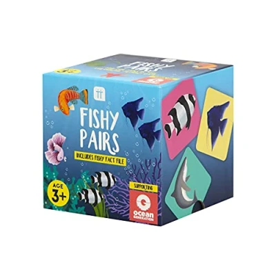 Immagine di Talking Tables Memory Match Pair gioco per bambini con tema pesce, 36 carte a scatto archivio dati oceanici