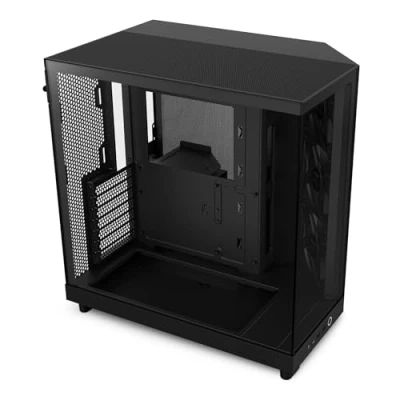 Immagine di NZXT H6 Flow, CC H61FB 01, Case Mid Tower Compatto a Doppia Camera con Flusso d&#039;Aria, Pannelli in Vetro Panoramico, d&#039;Aria ad Alte Prestazioni, Include 3 Ventole da 120 mm, Nero