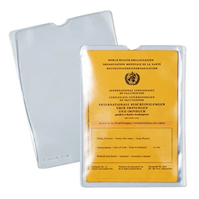 Immagine di HERMA 1332 Set di 10 custodie trasparenti per documenti vaccinazione vecchie carte d&#039;identità vaccinazione, porta badge proteggere i libri risparmio, in formato DIN A6,