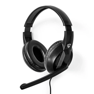 Immagine di NEDIS Cuffie per PC Informazioni sull&#039;orecchio Stereo USB Type A/USB C™ Microfono pieghevole Nero
