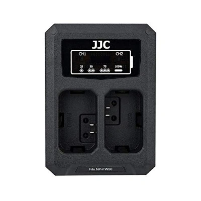 Immagine di JJC Caricabatteria Doppio USB per Sony NEX, Alpha A6500 A6400 A6300 A6100 A6000 etc. Telecamere Sostituisce NP FW50