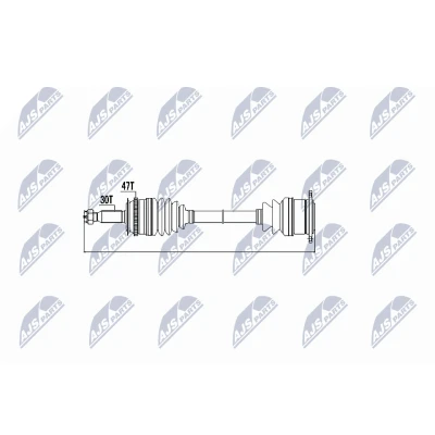 Immagine di NTY NPW MS 001 Albero motore / Semiasse Assale anteriore Dx, 492 Cambio manuale MITSUBISHI: L200 Triton IV Pick up