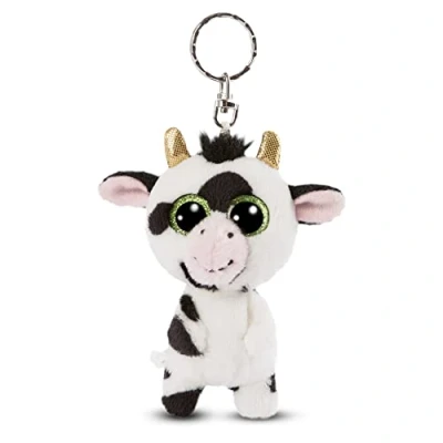 Immagine di NICI Glubschis: L&#039;Originale portachiavi Glubschis mucca Moolon 9cm Ciondolo di peluche per cordini, zaini, e tiralampo Ciondoli borsa