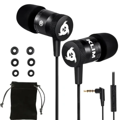 Immagine di KLIM Fusion Auricolari con Microfono + Audio di Alta qualità Cuffie Lunga Durata Memory Foam Garanzia 5 Anni Jack 3.5 mm per iOS Android PC Console Nuova Versione 2024 Bianco