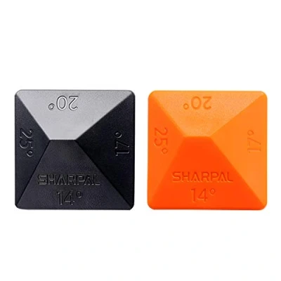 Immagine di SHARPAL 196N ANGLE PYRAMID Cote affilatrice per coltelli con pietra di affilatura e guida angolazione, confezione da 2, 4 angolazioni universali (14, 17, 20, 25)