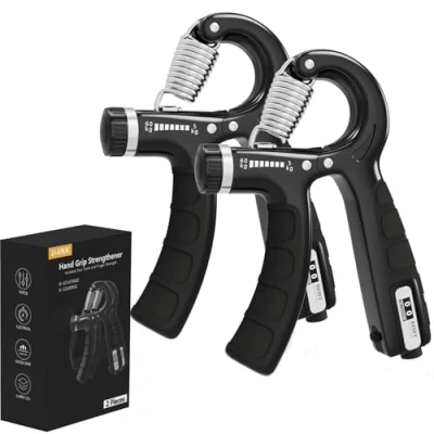 Immagine di U VKK Hand Grip,5 60 kg Allenamento Avambraccio, Avambracci Attrezzi con funzione di conteggio, Trainer Gripper Resistenza Regolabile per Della Forza, Pinza Mano Contatore