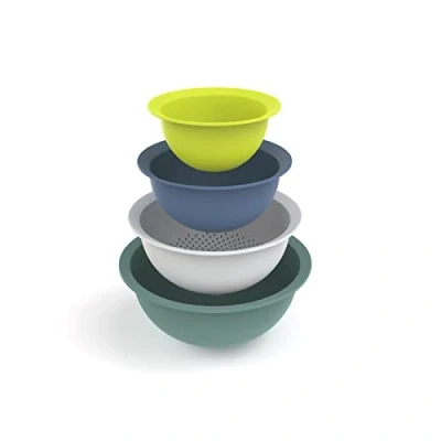 Immagine di Rotho Caruba Set di 3 ciotole e 1 colino, in plastica (PP), senza BPA, 30 x 13 cm