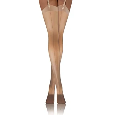 Immagine di sesto senso Donna Calze Giarrettiera 20 DEN Fantasie con cuciture PDP_02 1/2 XS S Beige