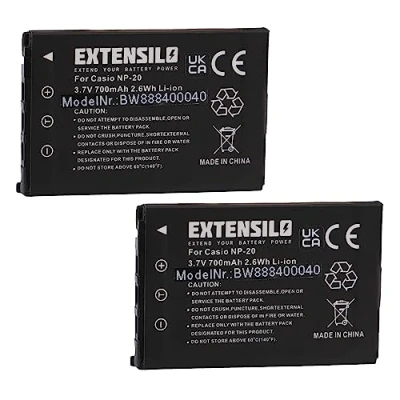 Immagine di EXTENSILO 2x batteria compatibile con Casio Exilim EX Z60, Z65, Z70, Z75, Z77 fotocamera digitale DSLR (700mAh, 3,7V, Li Ion)
