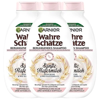 Immagine di Garnier i veri tesori shampoo riparante miele tesori, rafforza e nutre capelli danneggiati fragili, 3 x 250 ml
