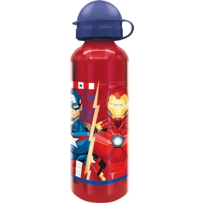 Immagine di Marvel Borraccia rossa per bambini in alluminio Avengers 530 ml con beccuccio e tappo di sicurezza