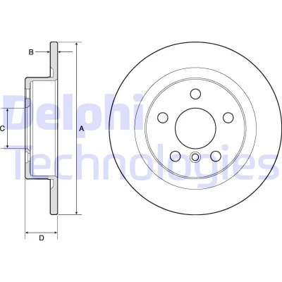 Immagine di DELPHI BG4812C Disco freno 280 10 5 pieno rivestito non trattato senza cuscinetto ruota, anello sensore ABS BMW: X1, 2 Active Tourer