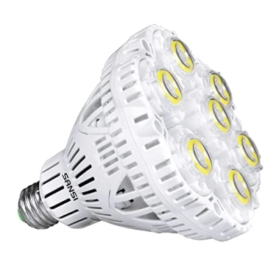 Immagine di SANSI 40W Lampadina a LED E27, 350W equivalente, 5000K luce bianca fredda, 5500lm, Non dimmerabile, Con adattatore da E27 E40