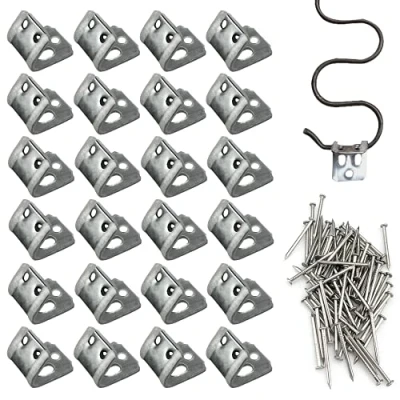 Immagine di 24 morsetti a molla in gomma cinque fori, clip per copridivano, accessori hardware mobili, di fissaggio molla, kit ricambio con 72 chiodi ferro (argento)