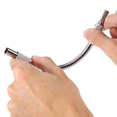 Immagine di Supporto Albero Flessibile da Trapano a Vite 1/4&quot;, Adattatore Estensione Asta per Cacciavite Elettronico 200mm