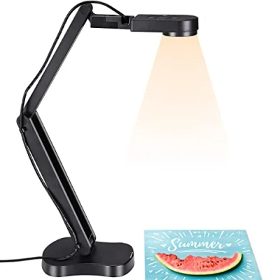 Immagine di THUSTAND Visualizzatore USB 2448P, fotocamera per insegnamento e aula con luce LED, invertire sinistra destra, su giù, AF, doppio microfono, pieghevole Mac, Windows, Chromebook, OBS,