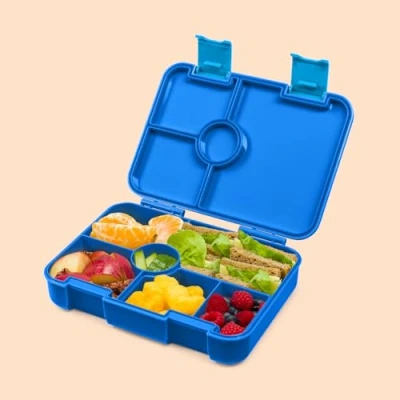 Immagine di schmatzfatz Lite Contenitore per il pranzo, bambini, con scomparti, senza BPA, ragazze e ragazzi, perfetto scuola, asilo gite, colore blu