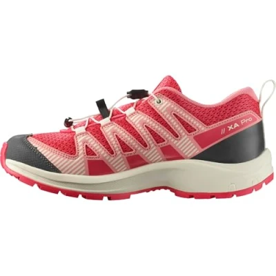 Immagine di Salomon Unisex Bambini e ragazzi, XA PRO V8 J Rosso/Rame, Scarpe da Trekking Versatili per il Comfort, Escursioni Corsa Trail, 28 EU, Rosso Rouge Latte Di Mandorla Rosa Fenicottero