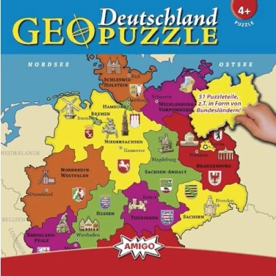 Immagine di Amigo 00382 GeoPuzzle Puzzle a Forma di Germania [Lingua Tedesca]