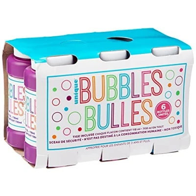 Immagine di Unique Party 97061 Bolle di Sapone Regalini per Feste, Confezione da 6 , Modelli/Colori Assortiti, 1 Pezzo