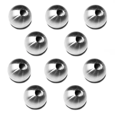 Immagine di PRIOstahl Sfera decorativa piena con filettatura in acciaio inox, 10 sfere per asta M6, elementi decorativi ringhiere, recinzioni, ringhiere scale, corrimano inox V2A