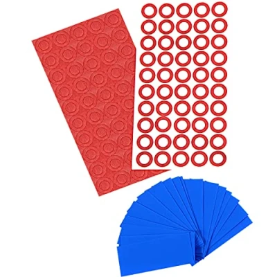 Immagine di ISOLATECH PVC termorestringente 2:1 blu lunghezza 72mm e 50pz isolatori batteria per 18650 batterie ricaricabili condensatore cavo elettrico isolamento riparazione non etichettato